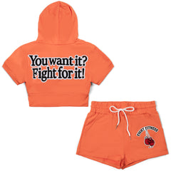 Fight For It Crop Top Short Set Orange