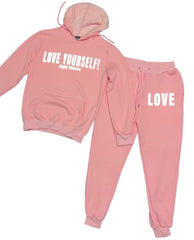 “Love Yourself” Sheepskin Lined Sweatsuit (Fur Inside)